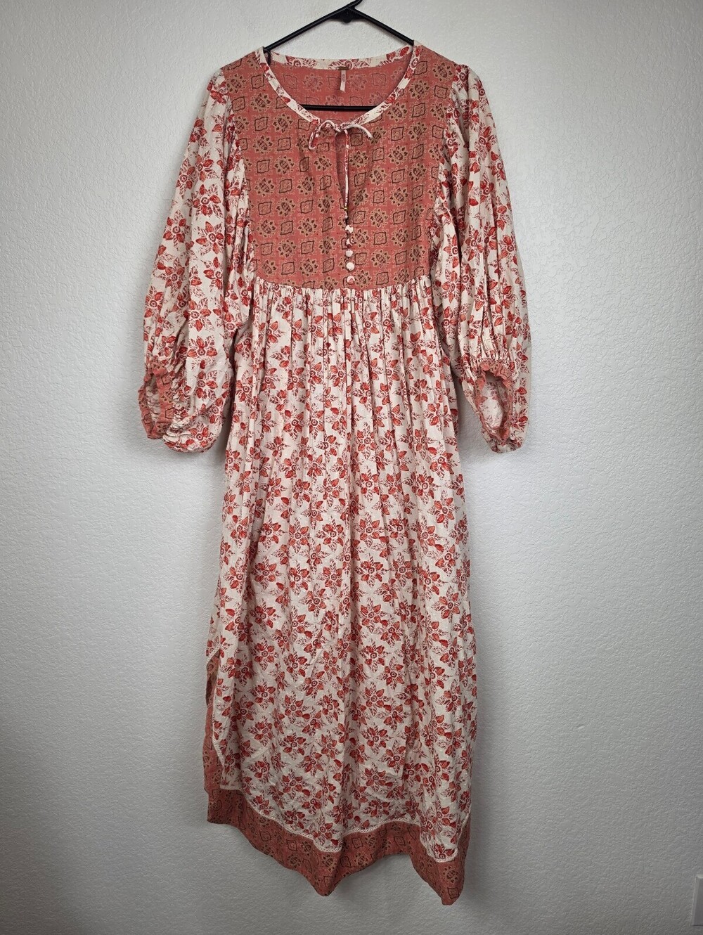 Free People Floral Boho Midi Dress Size S